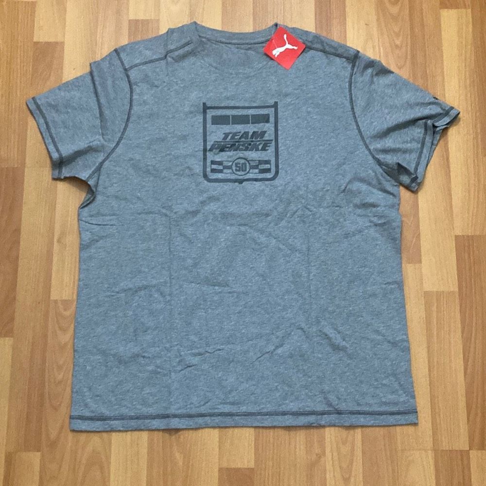 Puma NASCAR Racing Team Penske 50th Anniversary Gray T-Shirt Men XL NWT